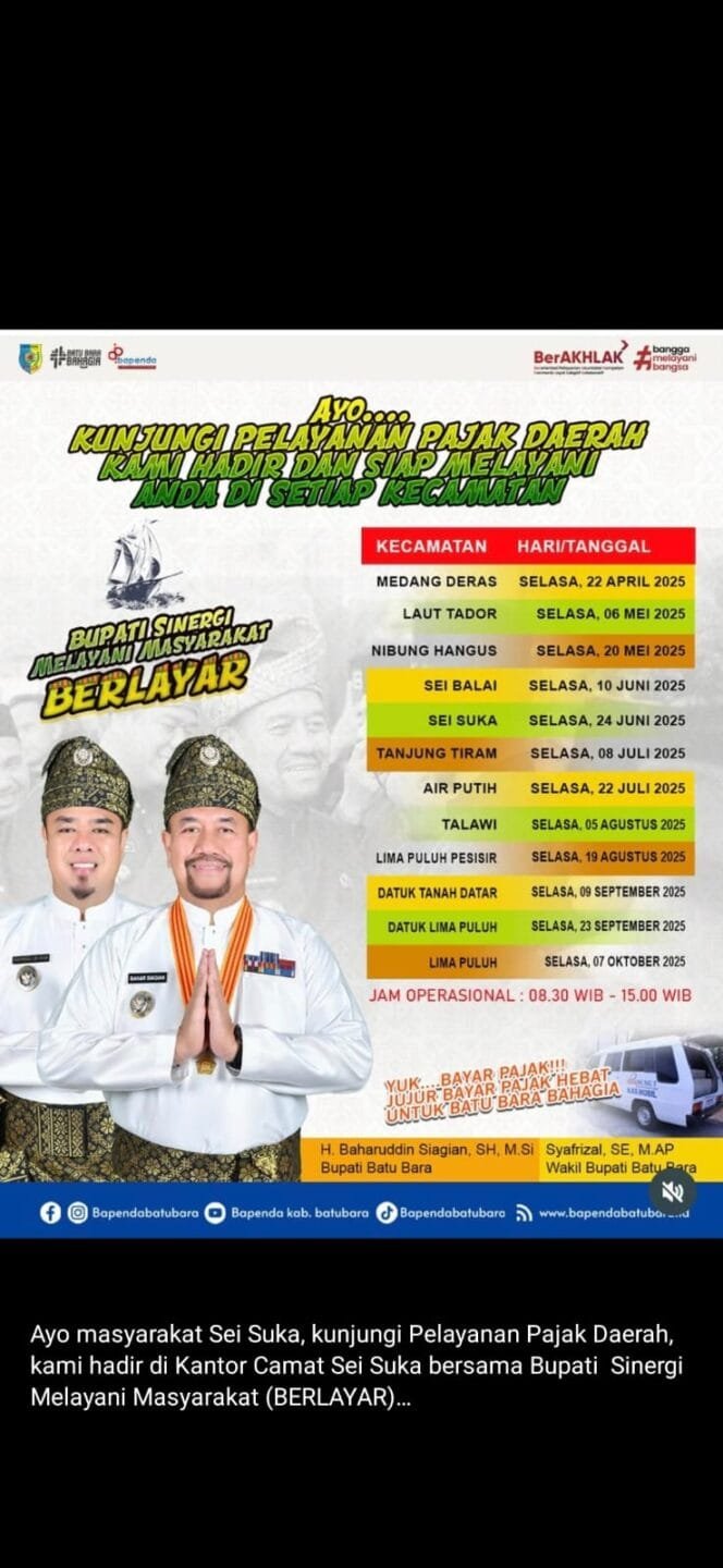 
					Pelayanan Pajak Daerah Kini Hadir di Setiap Kecamatan. Catat Tanggalnya!
