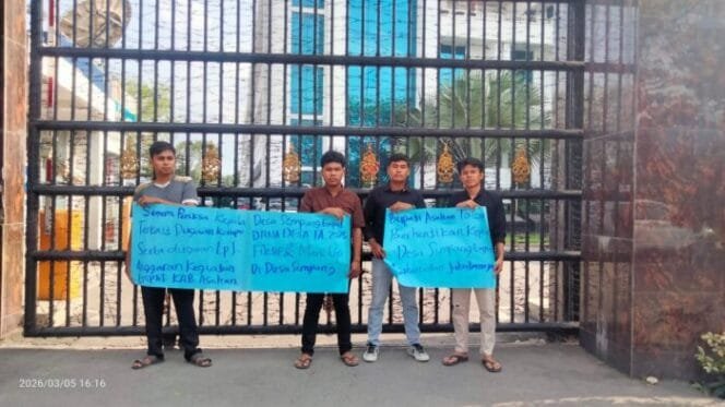 
					Dana Desa Rp1,6 Miliar Dipersoalkan, Mahasiswa Desak Polda Sumut Periksa Kades Simpang Empat