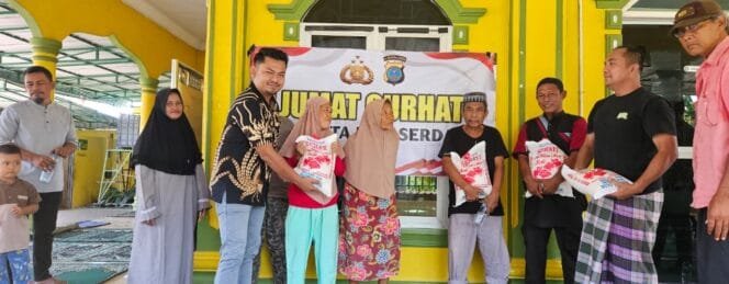 
					Jumat Curhat Berbalut Kepedulian, Satres Narkoba Polresta Deli Serdang Santuni Anak Yatim