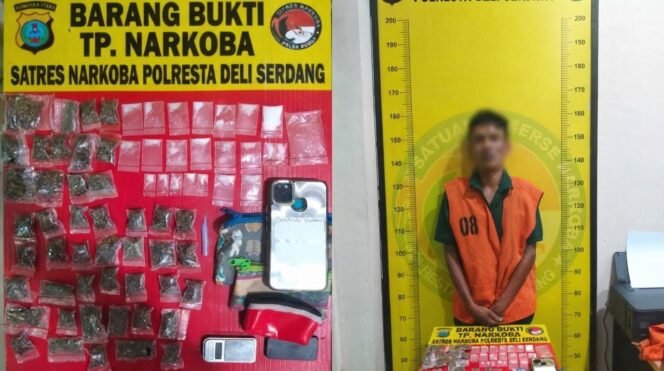 
					Polresta Deli Serdang Bongkar Kasus Narkotika, Puluhan Paket Sabu dan Ganja Disita