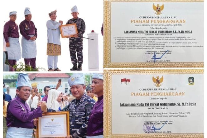 
					TNI AL Terima Penghargaan Ganda dari Pemprov Kepri